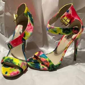 just fab tie dye high heels